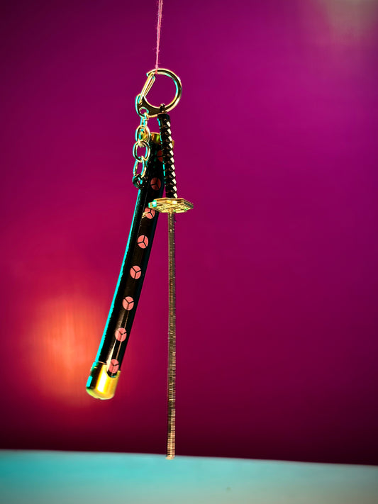 Black Katana Keyring – 15cm (Random Design)