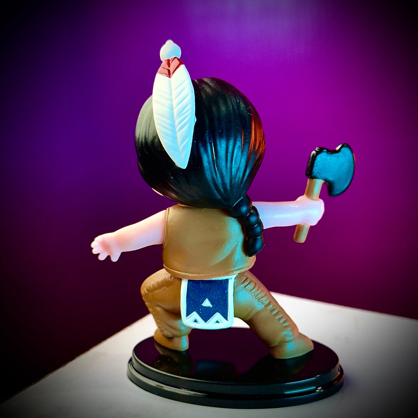 Dragon Ball character Upa figure holding axe standing on display base