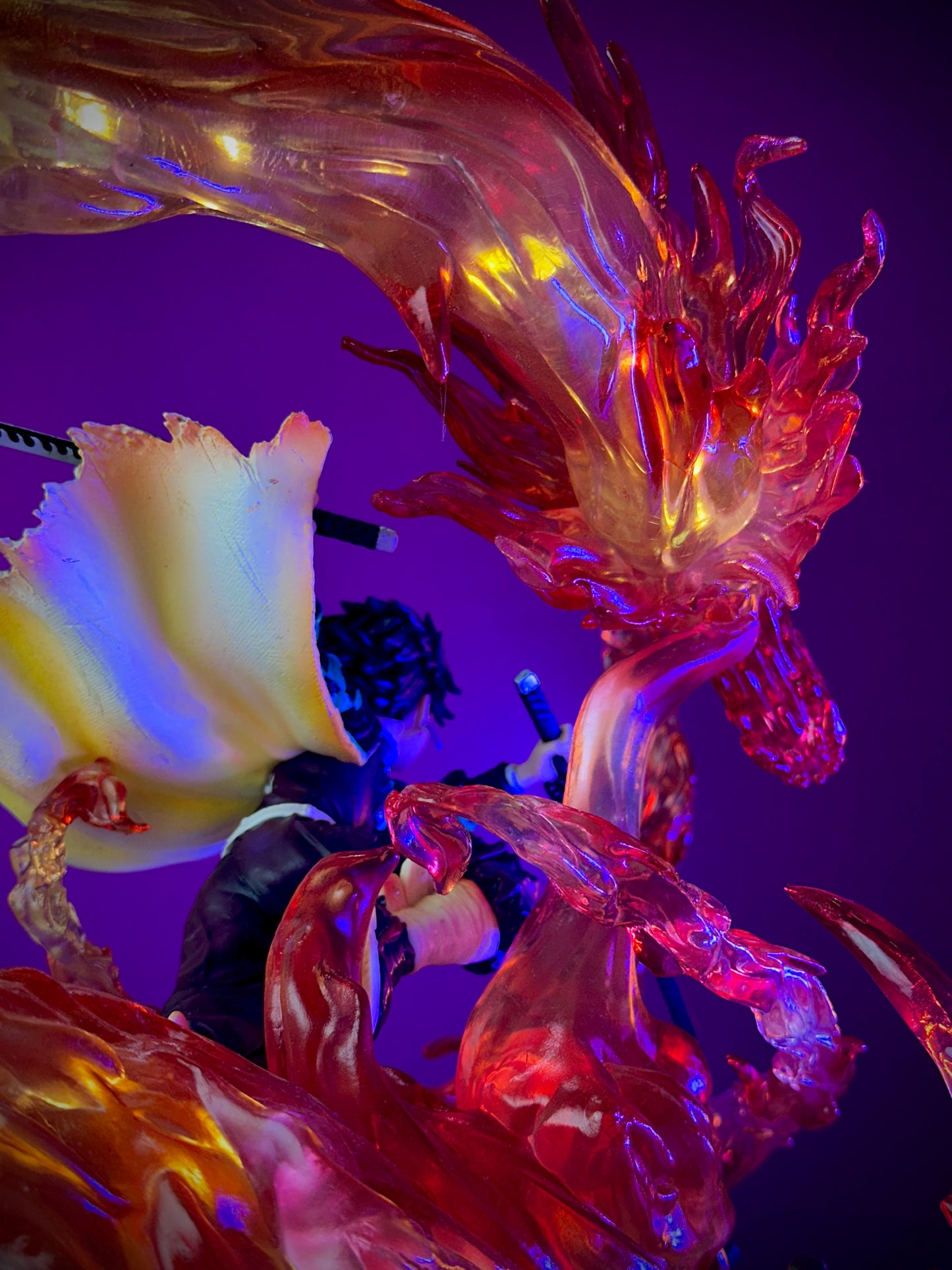 Tanjiro Flame Dragon LED Premium Statue (Large Size, On/Off Light)