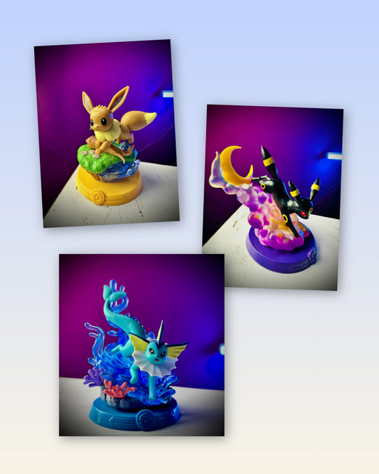 Pokemon Eevee Umbreon Vaporeon collectible figure set