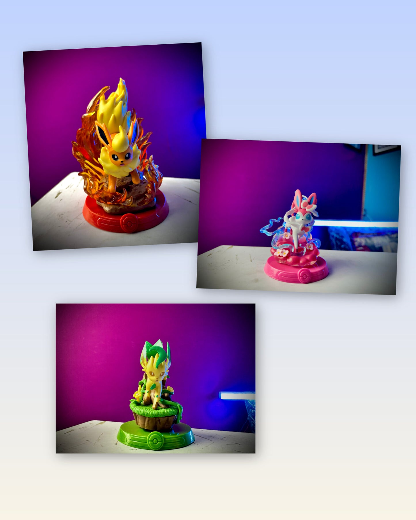 Pokemon Eeveelution Figure Set with Flareon Sylveon and Leafeon collectibles
