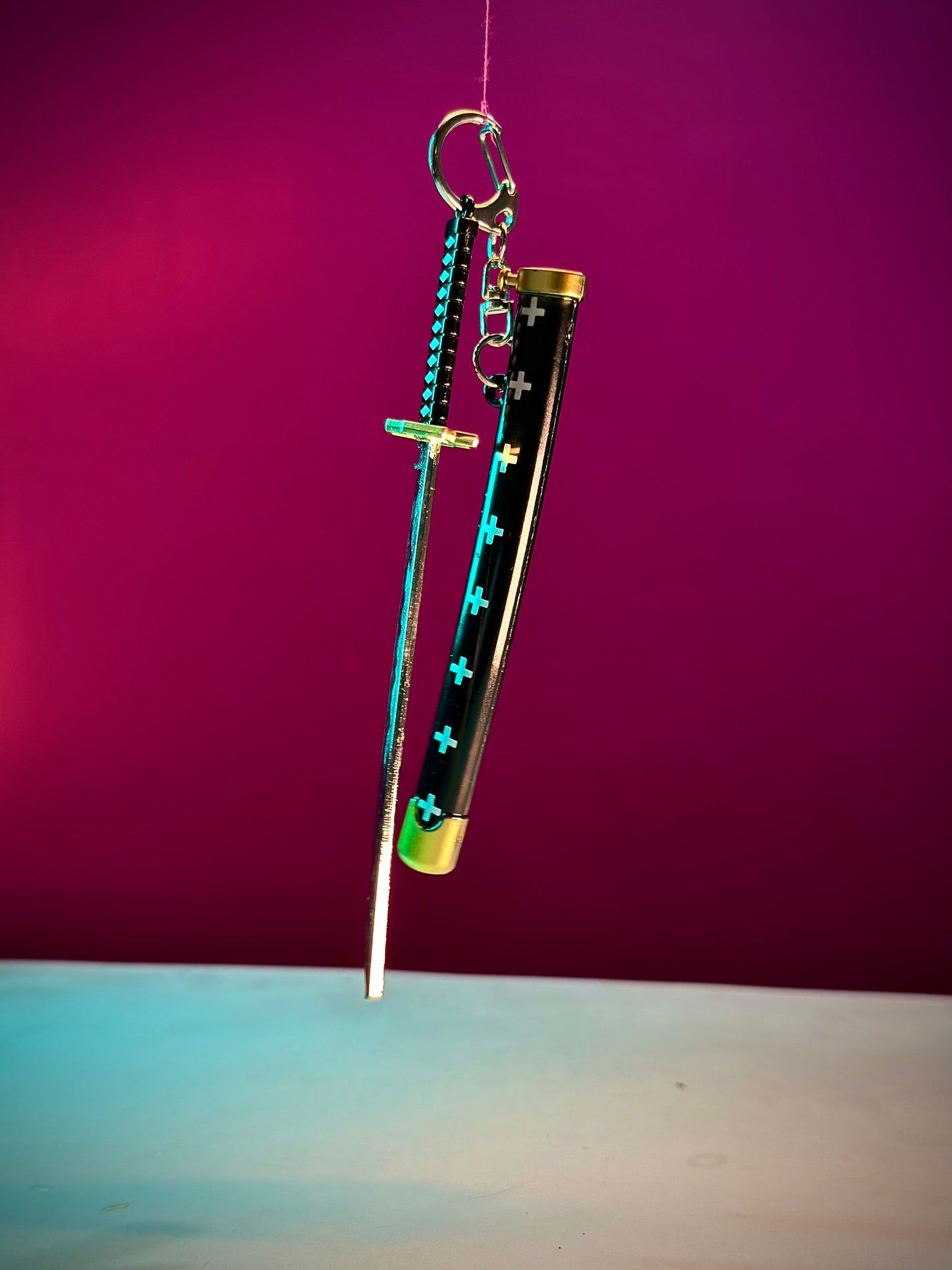 Black Katana Keyring – 15cm (Random Design)