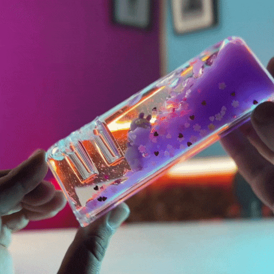 floating purple water pen stand desk decor