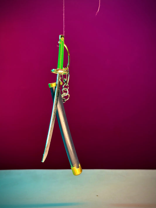 Green Katana Keyring – 15cm (Random Design)