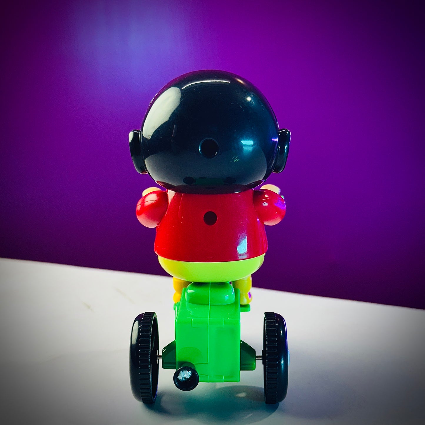  Shinchan moving tricycle collectible toy on table