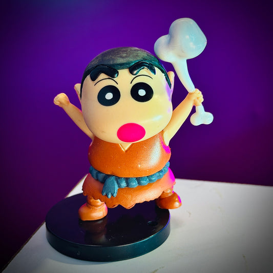 Shinchan caveman collectible figure holding bone