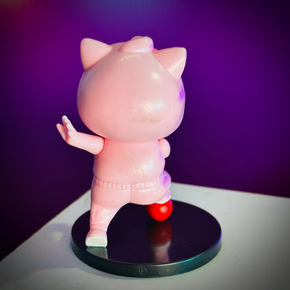 Cute Shinchan in pink outfit singing collectible toy