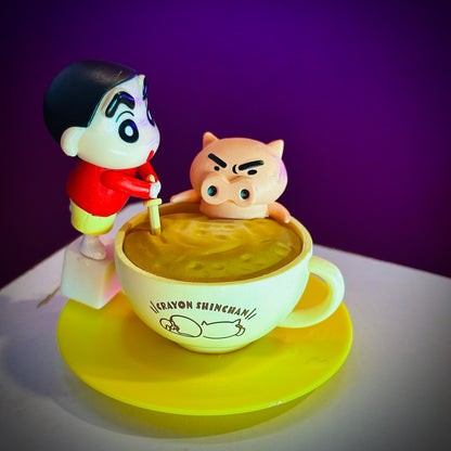 Funny Shinchan restaurant mini figure resin toy for desk decor