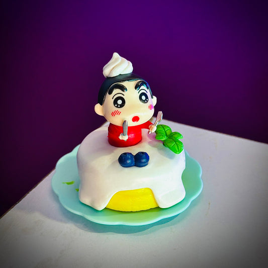  Cute Shinchan mini figure on a cake collectible toy