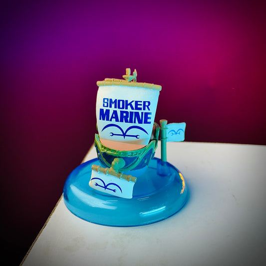 one piece navy ship toy blue base