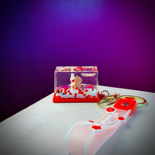 glitter heart keyring aesthetic india