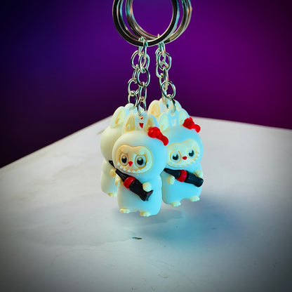 Labubu mini keyring figure cartoon character keychain gift accessory