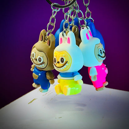 Labubu character keyring mini figure kawaii keychain accessory toy