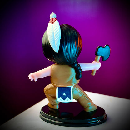 Dragon Ball character Upa figure holding axe standing on display base