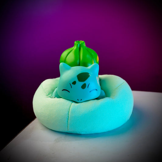 Bulbasaur Sleeping on Pillow Pokémon Figure