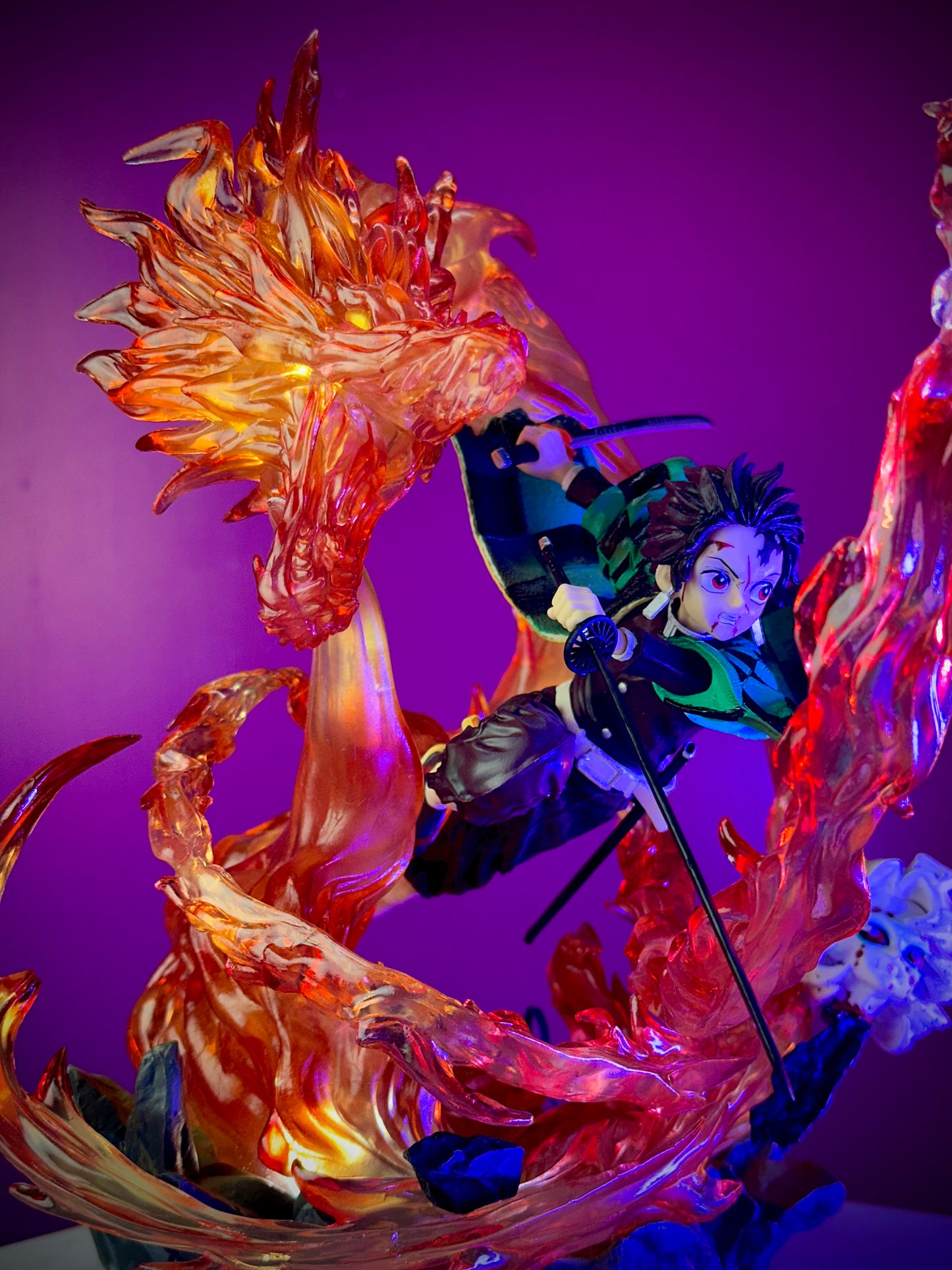 Tanjiro Flame Dragon LED Premium Statue (Large Size, On/Off Light)
