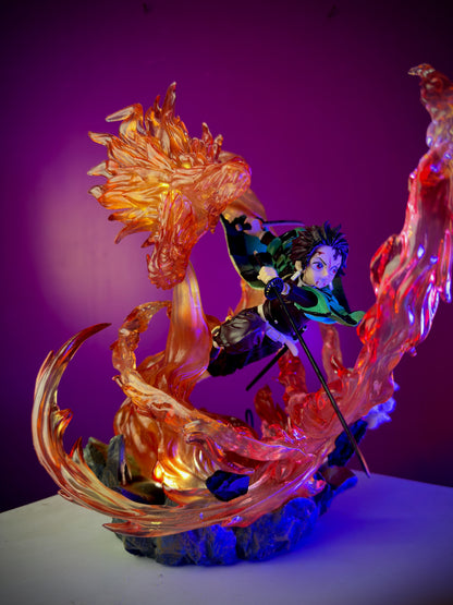 Tanjiro Flame Dragon LED Premium Statue (Large Size, On/Off Light)