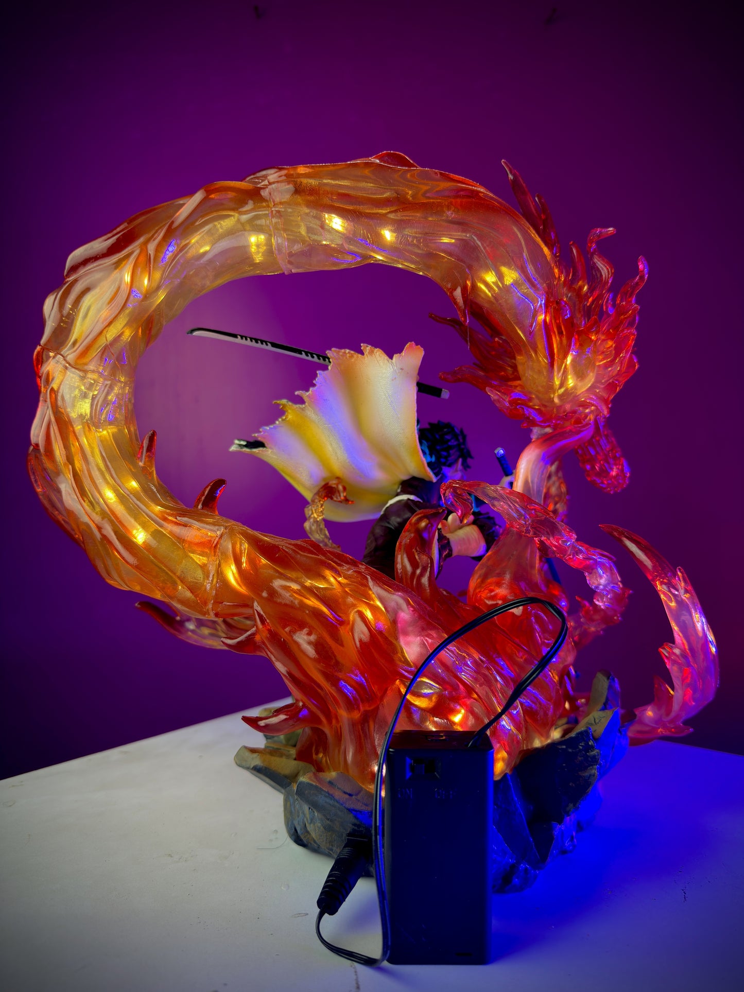 Tanjiro Flame Dragon LED Premium Statue (Large Size, On/Off Light)