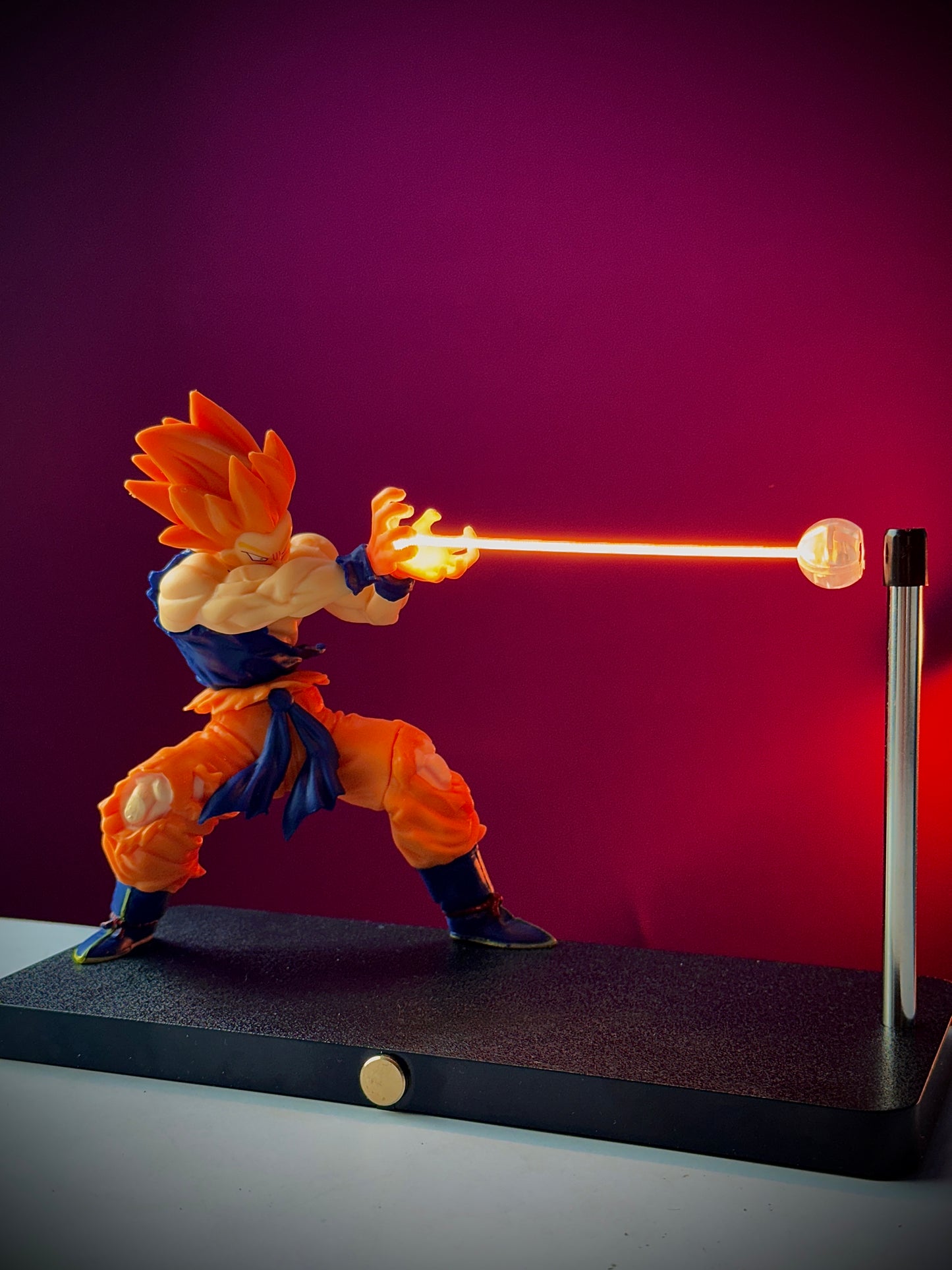 “Dragon Ball Z figure lamp glowing warm light”