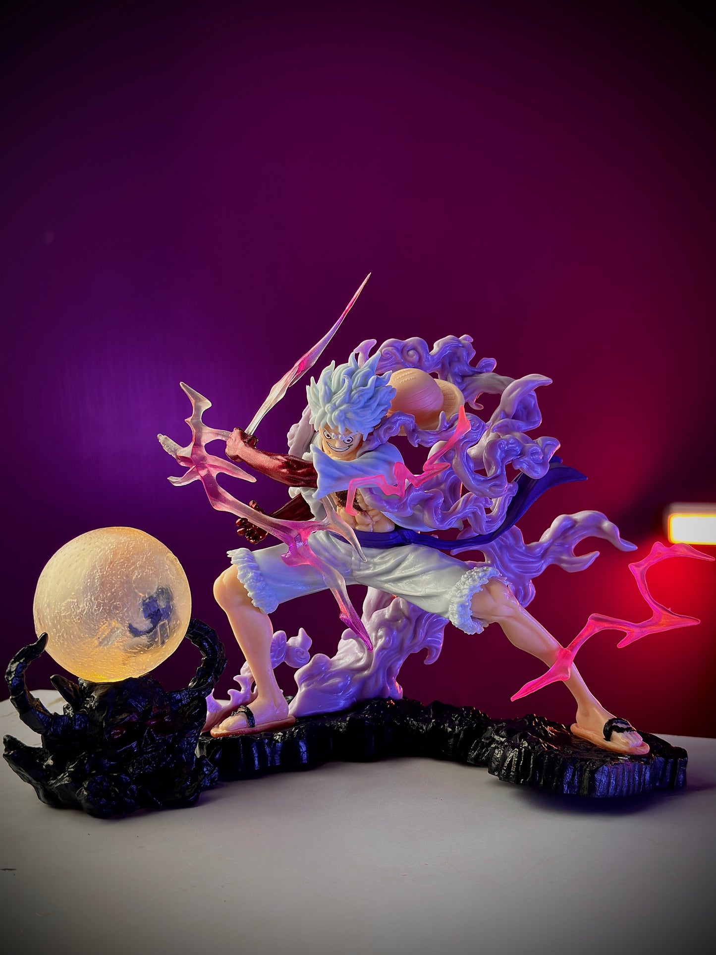 One Piece Gear 5 Luffy Action Figure with light | Premium Effect Base Collectible