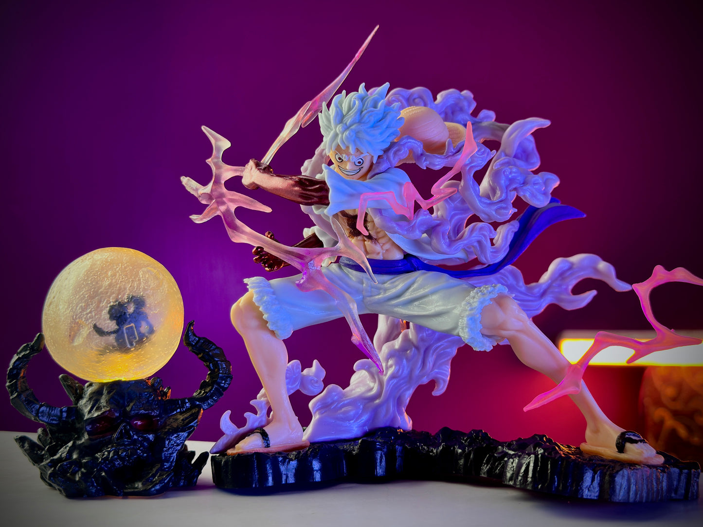 One Piece Gear 5 Luffy Action Figure with light | Premium Effect Base Collectible
