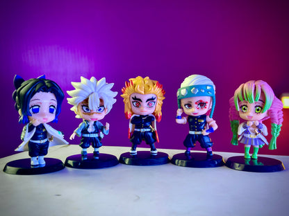 Demon Slayer Mini Figure Set (5pcs) – 7.5cm Super Quality Collectibles