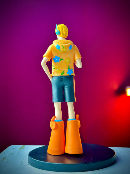 17cm Sanji Gumboots Action Figure with Base & Box – One Piece Anime Collectible PVC