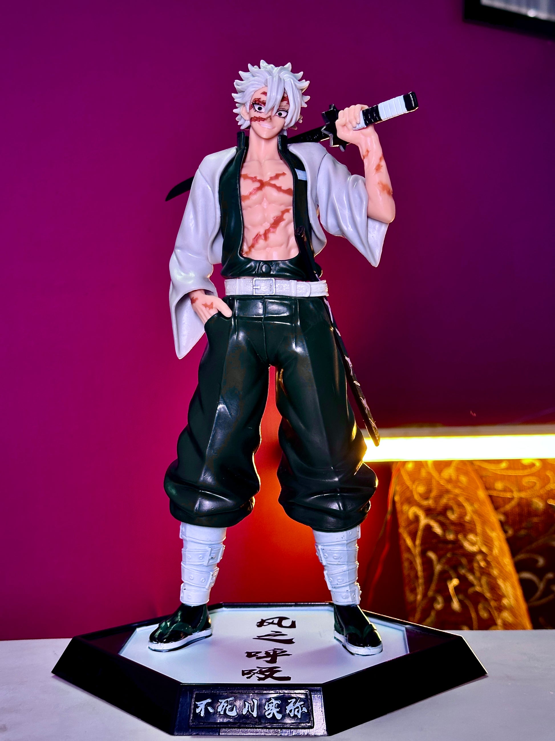30cm Sanemi Shinazugawa Wind Hashira Action Figure – Demon Slayer Anime Collectible PVC
