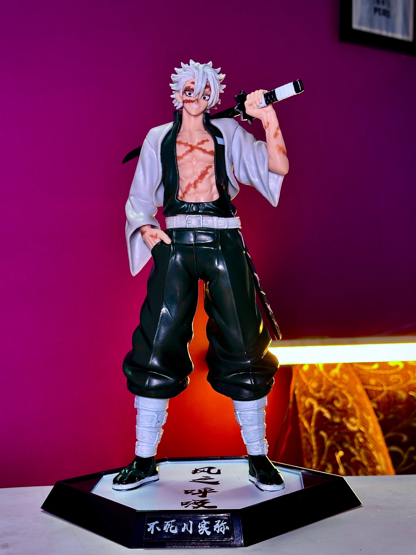 30cm Sanemi Shinazugawa Wind Hashira Action Figure – Demon Slayer Anime Collectible PVC