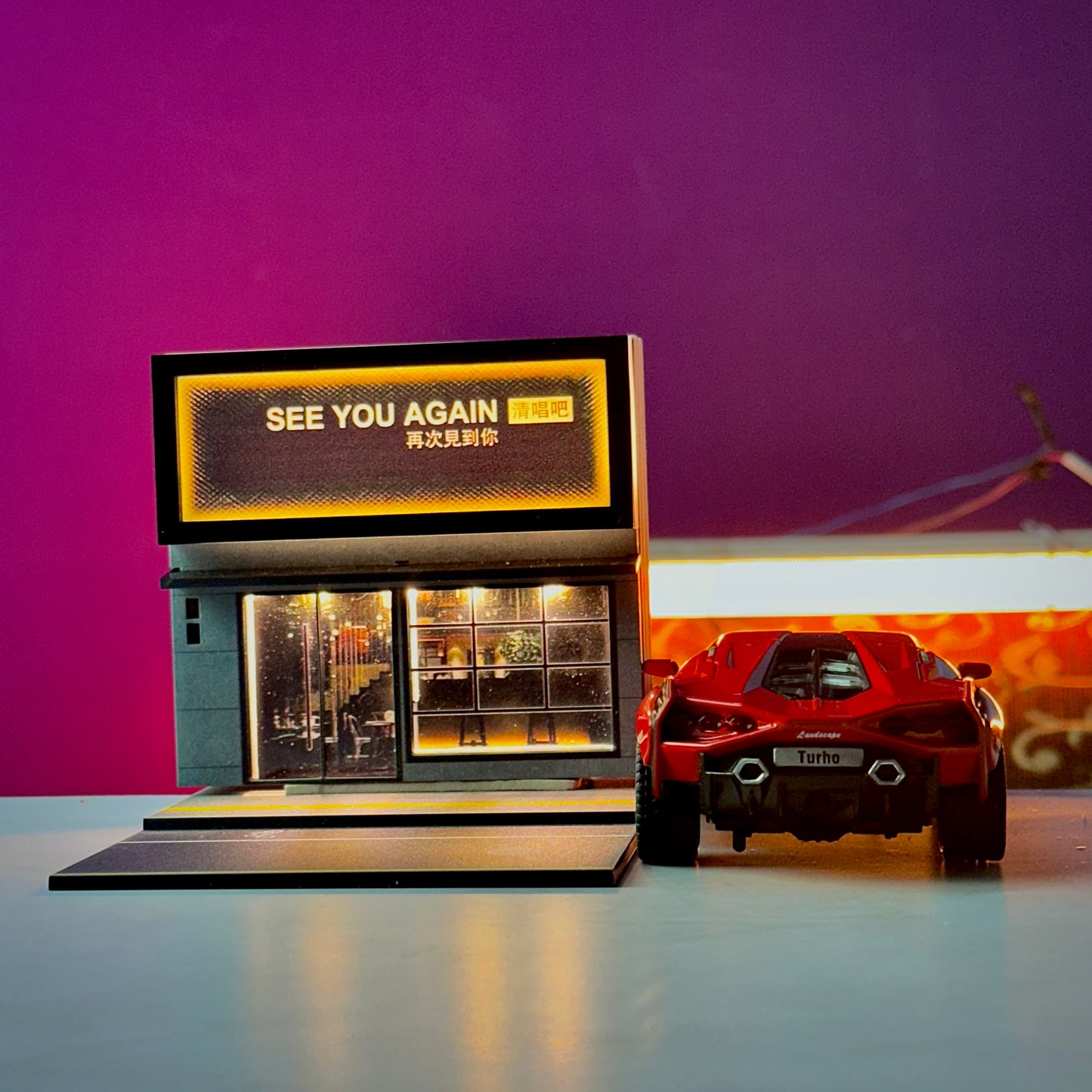 1:32 Lamborghini LP770-4 Red Diecast Car + 1:67 Parking Scene | Movie Car Combo Set (Inspired by Furious 7)
