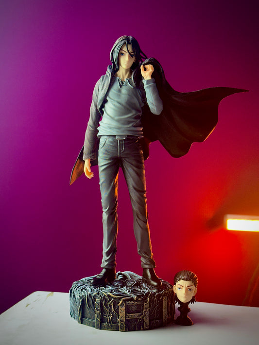 attack on titan eren yeager big size pvc statue anime display model
