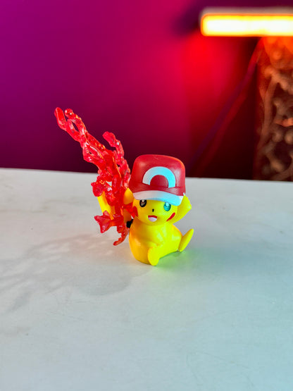 Pikachu electric red lightning miniature Pokémon figure