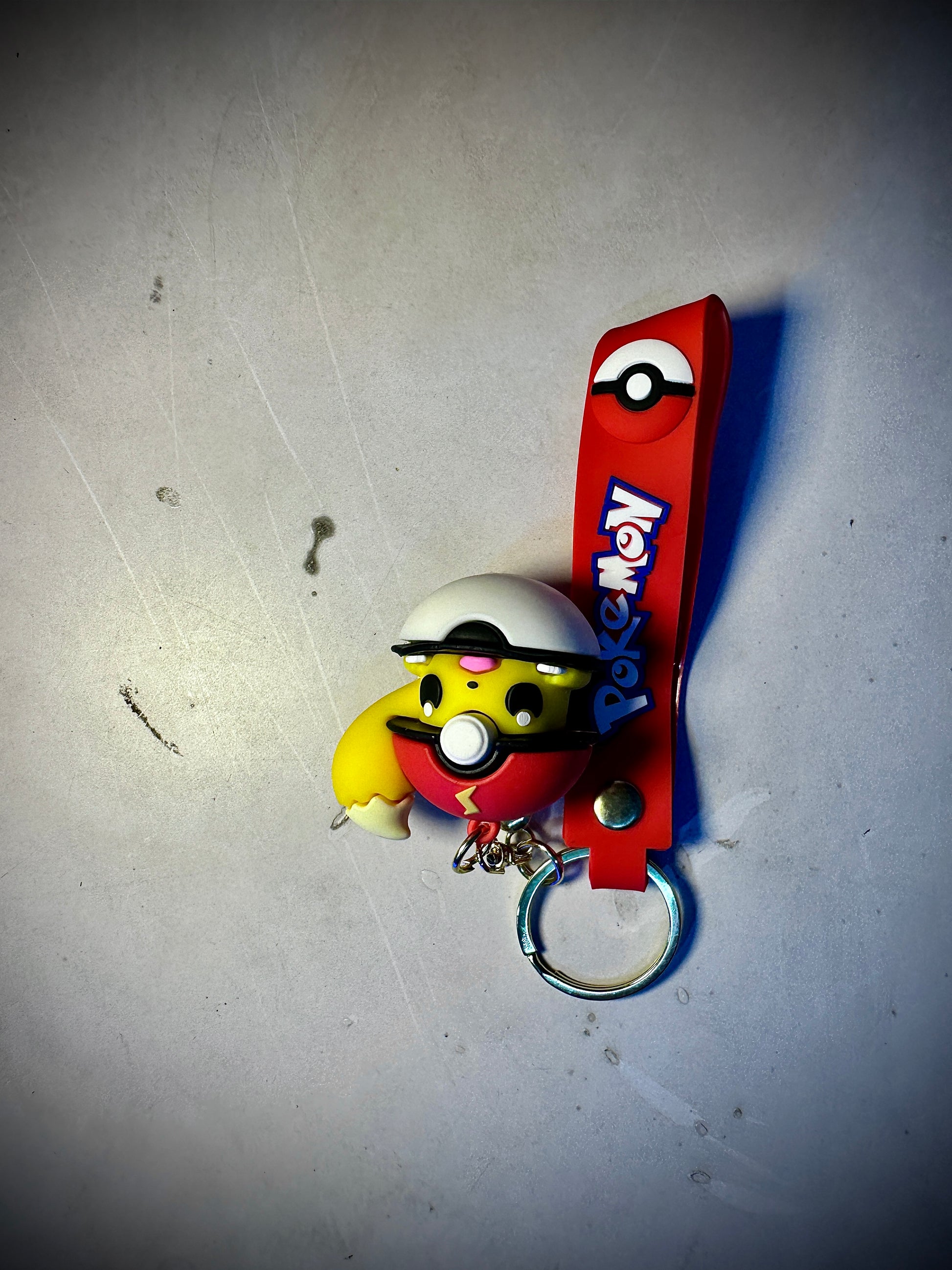 Pikachu Pokemon keychain Pokeball anime keyring accessory
