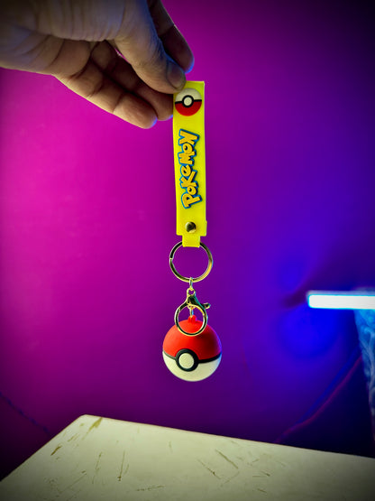 Pokémon Pokeball Rubber Keychain | Anime Keyring | Bag & Key Accessory