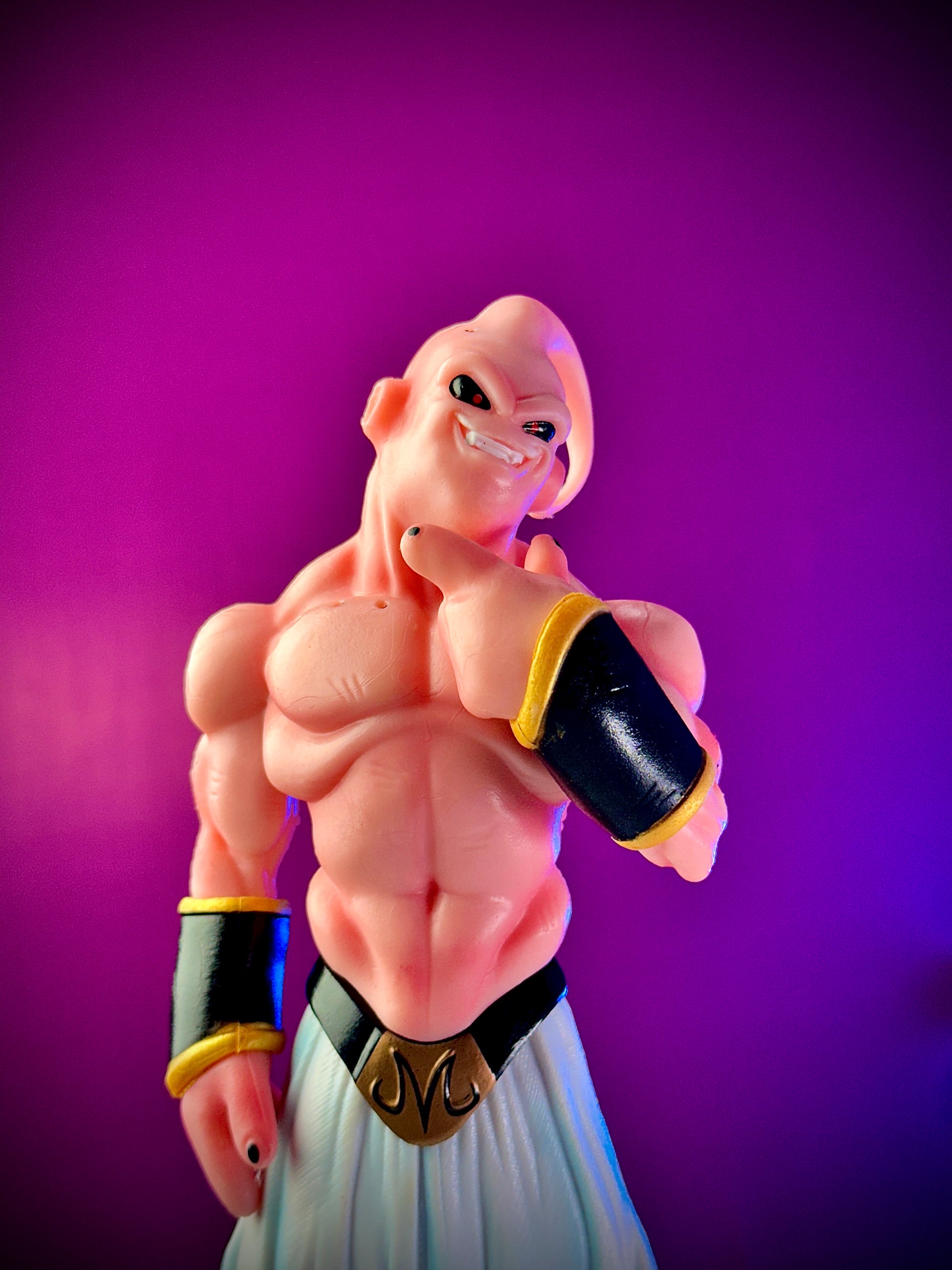 Majin Buu premium display statue with muscle sculpt details