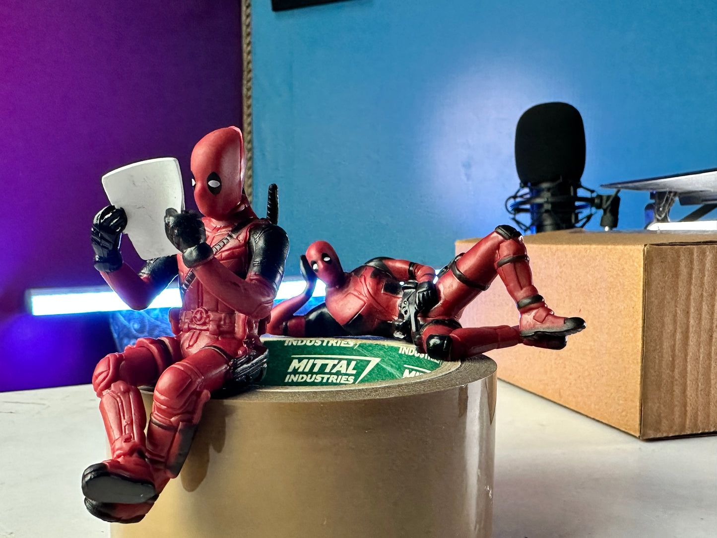 Deadpool mini figure set for desk and shelf decoration
