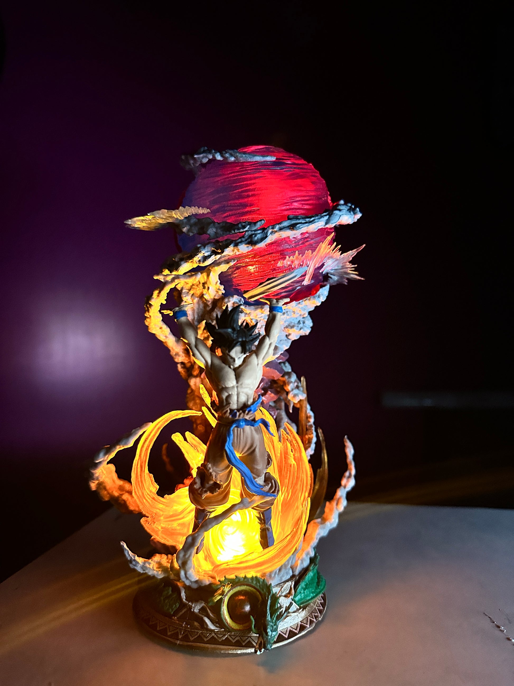 LED powered Goku Spirit Bomb collectible statue