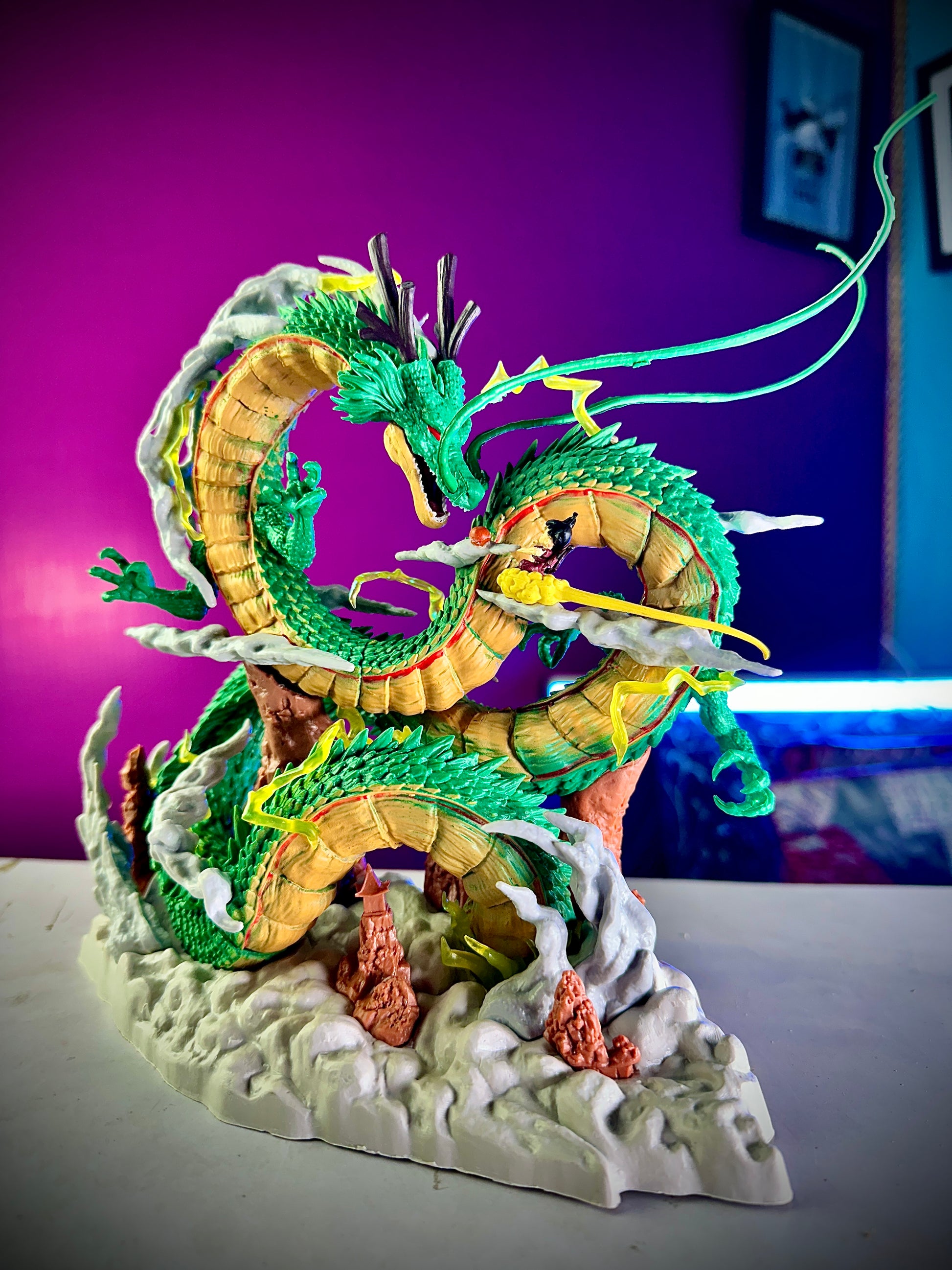 Dragon Ball Shenron figure with dynamic lightning effects