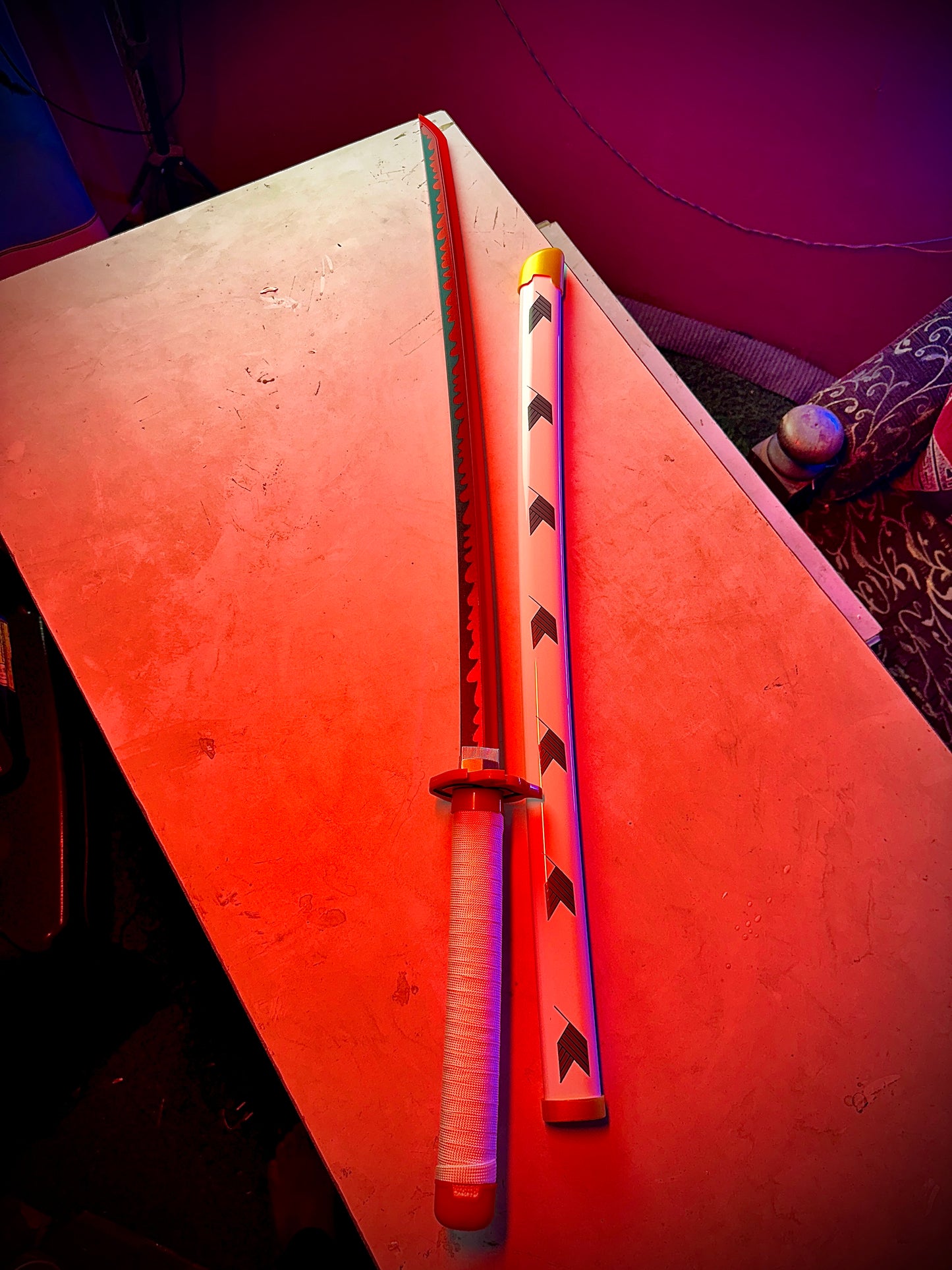 104CM Rengoku LED Katana Sword | Demon Slayer Cosplay