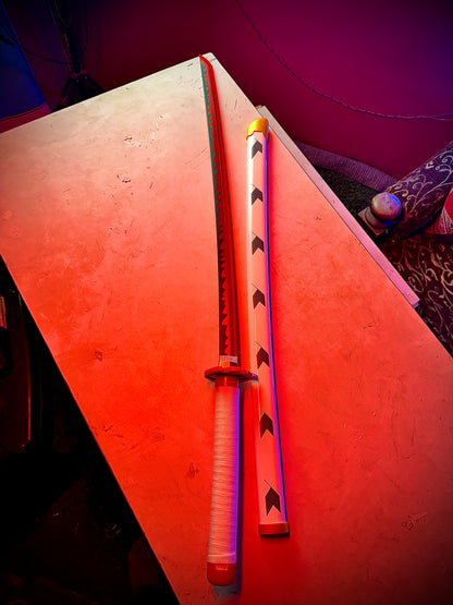104CM Rengoku LED Katana Sword | Demon Slayer Cosplay