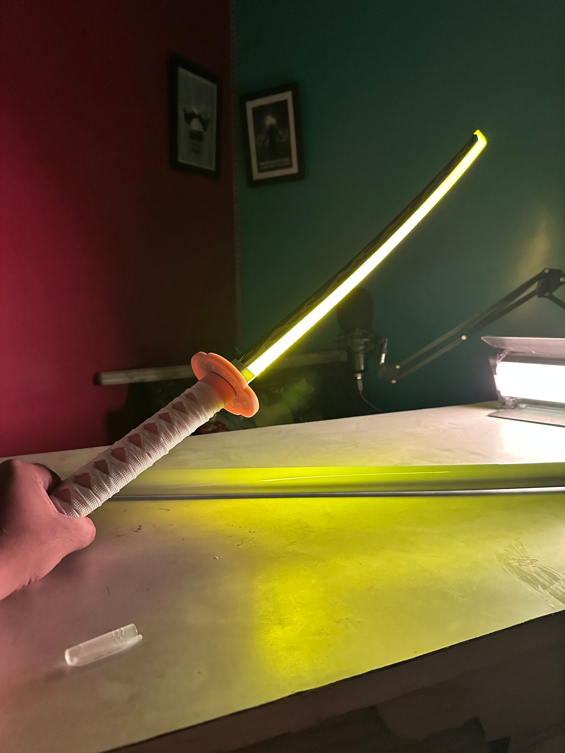 104CM Zenitsu LED Katana Sword | Demon Slayer Cosplay