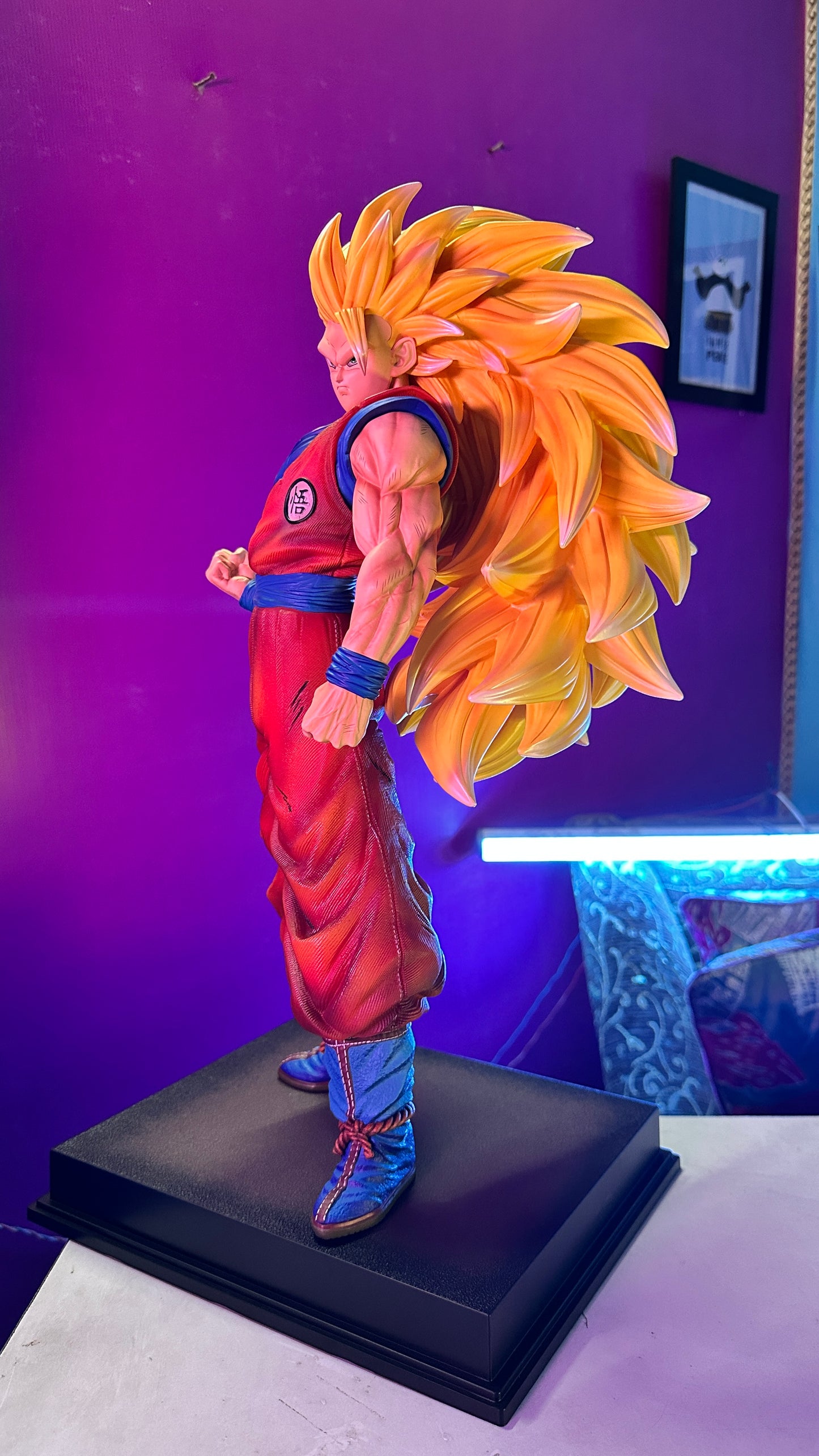 Premium Dragon Ball Z Goku Super Saiyan 3 collectible figure perfect for anime display shelves