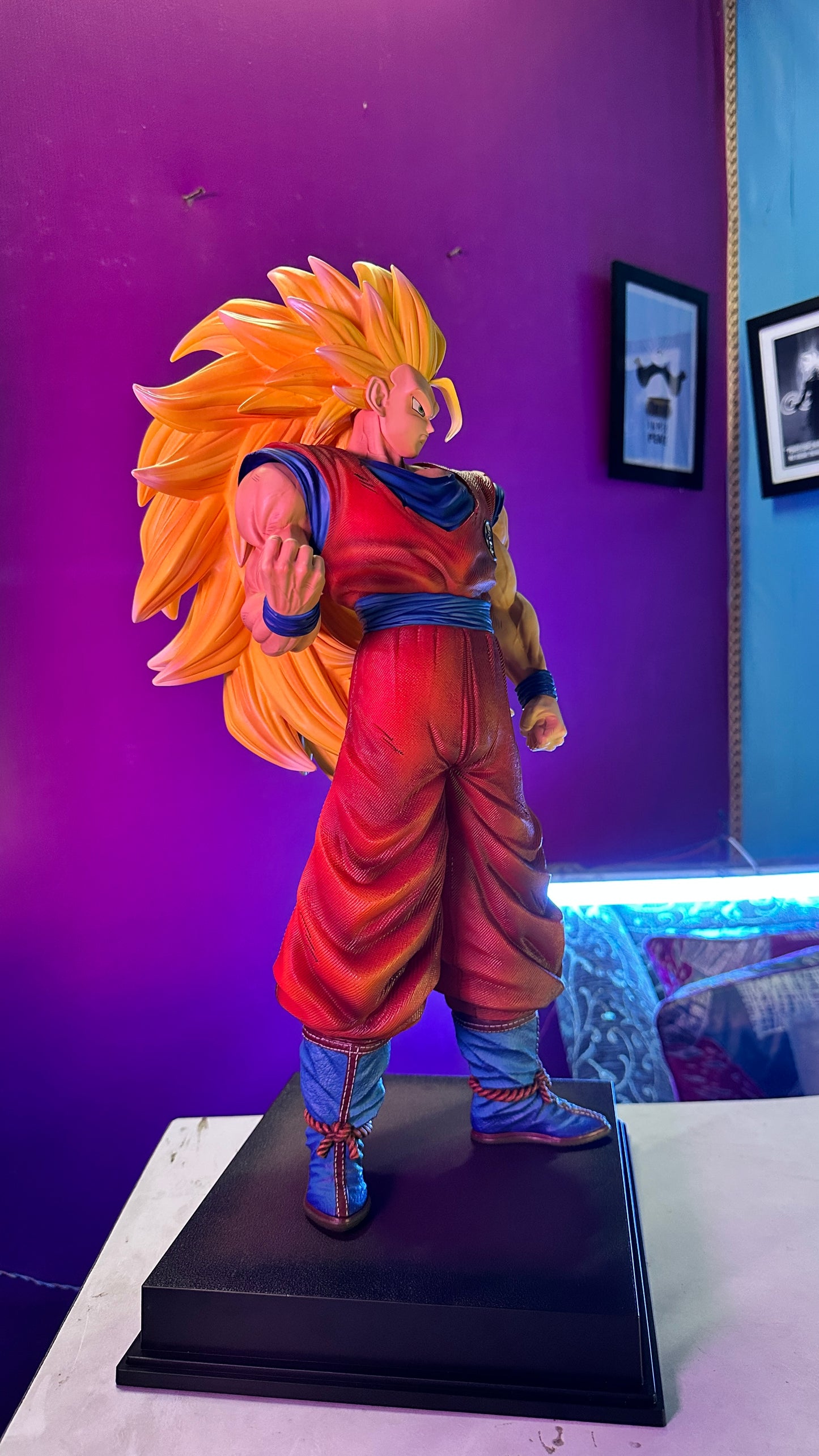 Dragon Ball Z Goku Super Saiyan 3 premium figure with realistic sculpt and vibrant colors