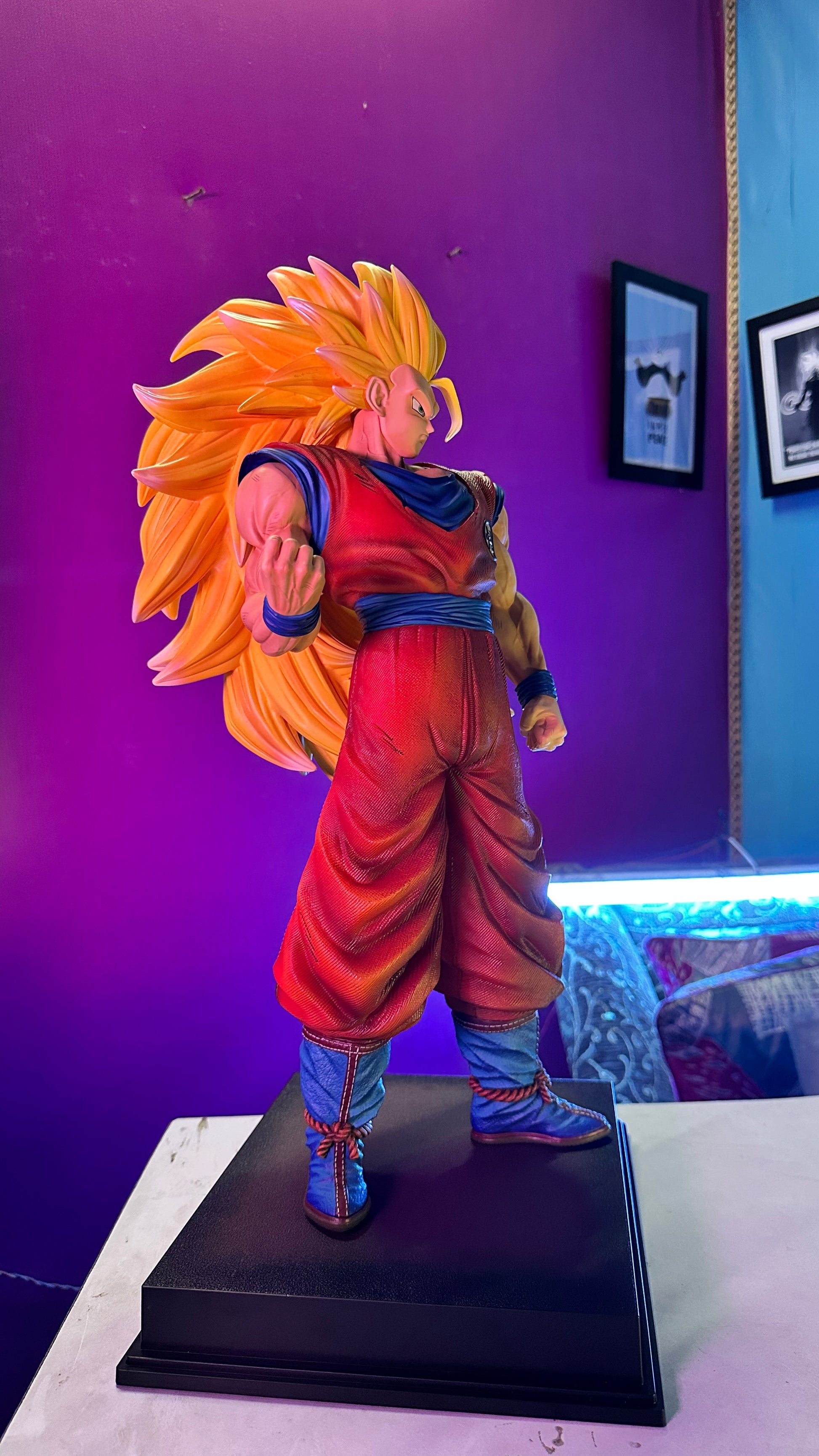 Dragon Ball Z Goku Super Saiyan 3 premium figure with realistic sculpt and vibrant colors