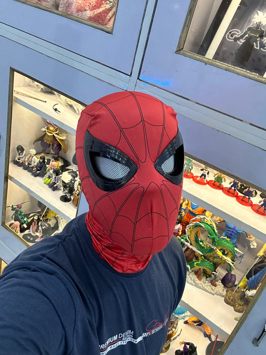 Spider-Man red face mask with jaw control