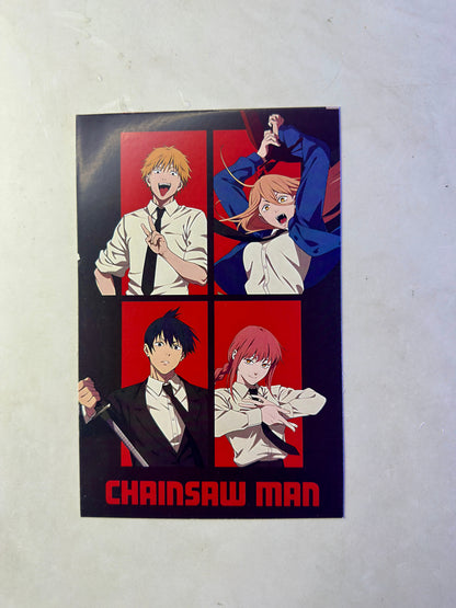 Chainsaw Man Small Size Paper Posters Set (Pack of 12) | Anime Wall Decor