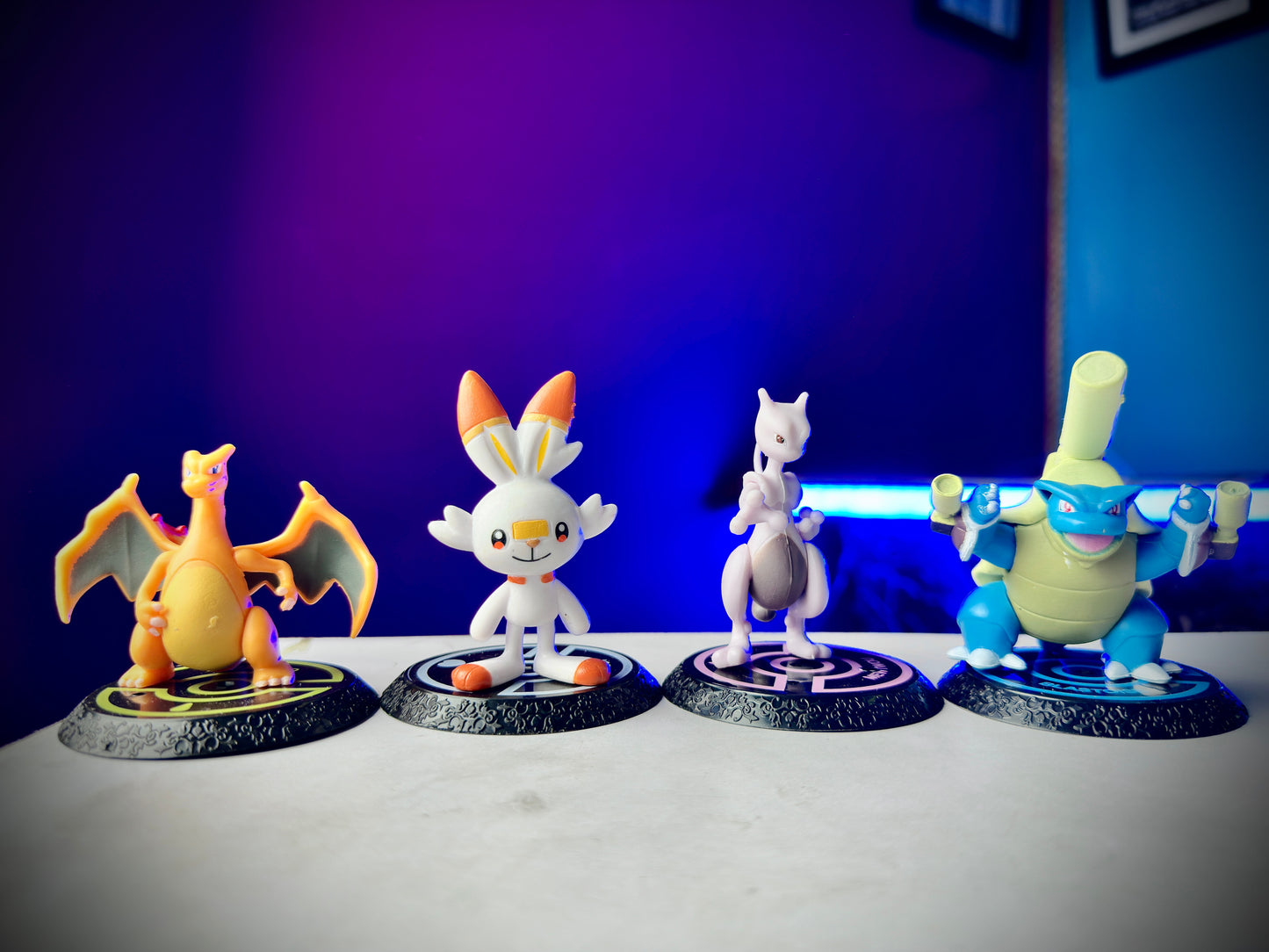 Pokemon figure set Charizard Mewtwo Blastoise Scorbunny collectible toys