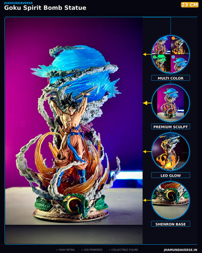 Dragon Ball Z Goku Spirit Bomb premium statue with LED effects