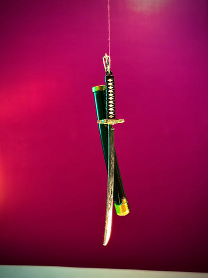 Black Katana Keyring – 15cm (Random Design)