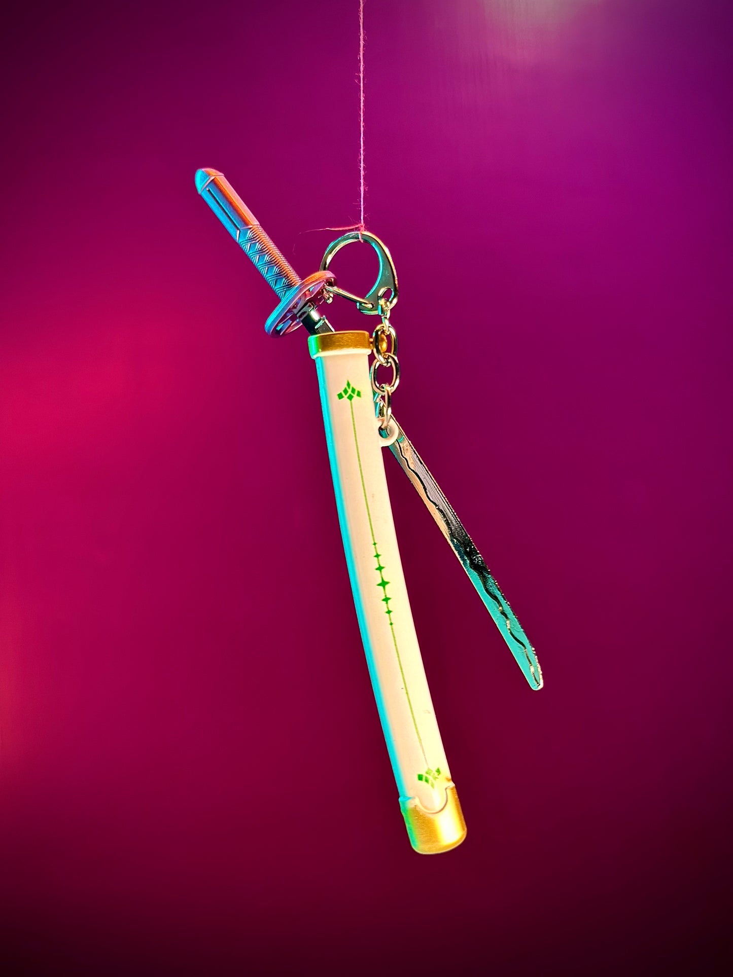 Green Katana Keyring – 15cm (Random Design)